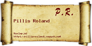 Pillis Roland névjegykártya